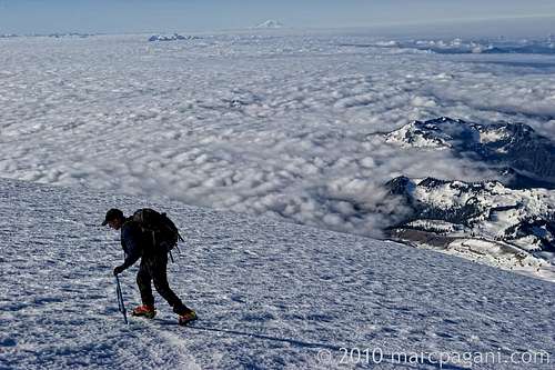 Climber near the Summit of Mt Baker