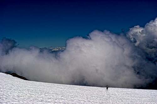 Mimi Schippers descending  Mt Baker