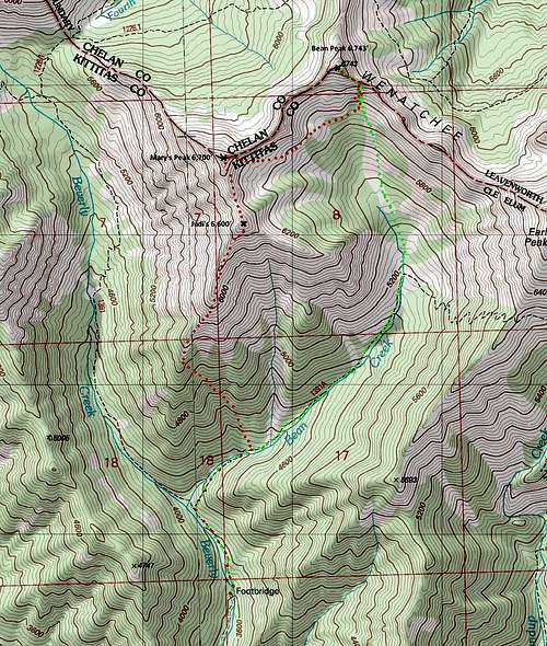 Judis, Marys And Bean Peaks Loop Route