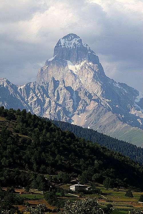 Ushba view from Zkhumari village