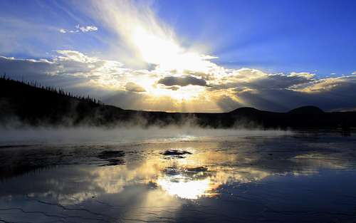 A prehistoric sunset at Yellowstone?