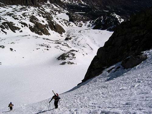 Booting up the NE couloir of...