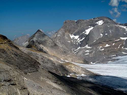 Close-up on Wildstrubel (3243m) and Gletscherhorn (2943m)