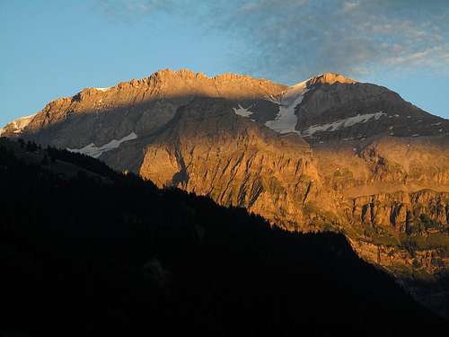 The Wildstrubel (3243m) illuminated by the evening sun