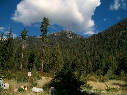 Looking up from the trailhead