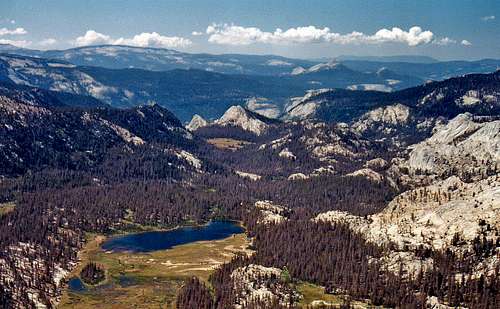 Southwest towards  Little Yosemite Valley from Reymann Peak
