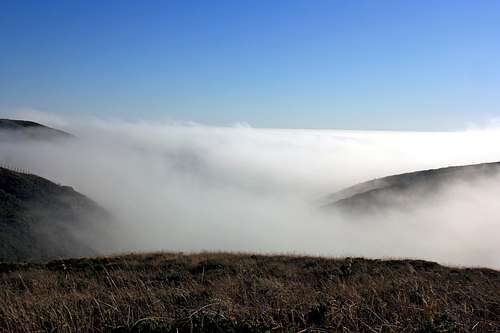 Coastal fog from the hills