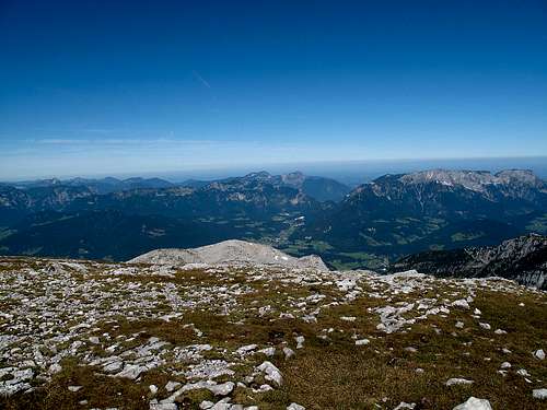 View from the Hohes Brett to Untersberg and Chiemgau Alps