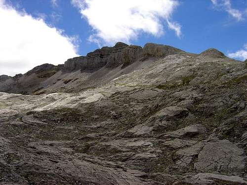 The rocky ridge of Peña Forca...