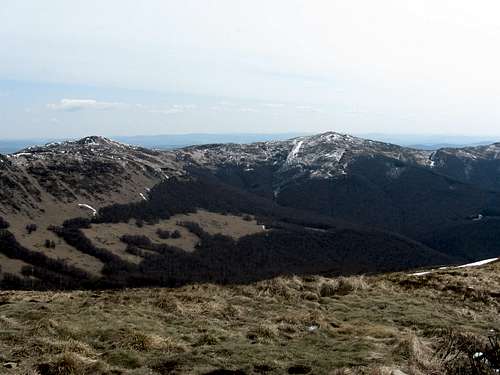 a spring view of Halicz (to the right) from Tarnica (Bieszczady - Poland)