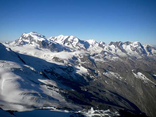 view from the south ridge towards Monte Rosa