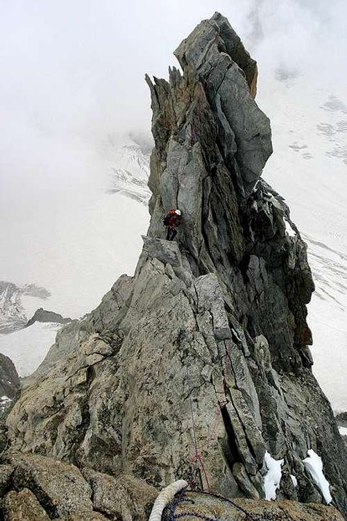 Downclimbing the SW summit of...