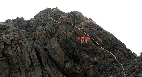 Base of Pyramid Peak's East Ridge (Photo Topo)