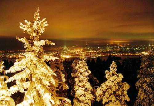 Nightview at Rovaniemi from top of Ounasvaara