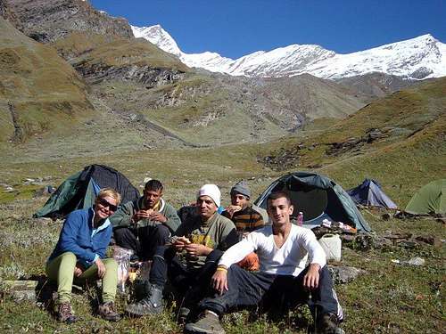 with sanju , mohre and nilu in 2nd camp ,  Shitidhar and friendship peaks in back ground