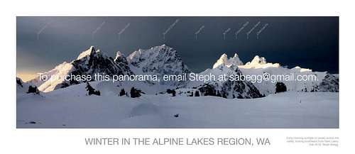 Alpine Lakes Region in Winter, Labeled Pano (version 2)