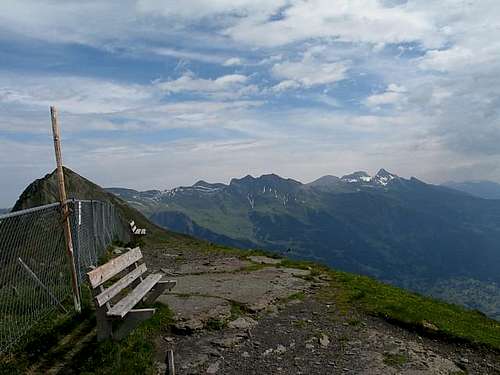 Bench on the summit of Lauberhorn