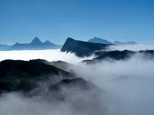 The Untersberg battered by waves of fog