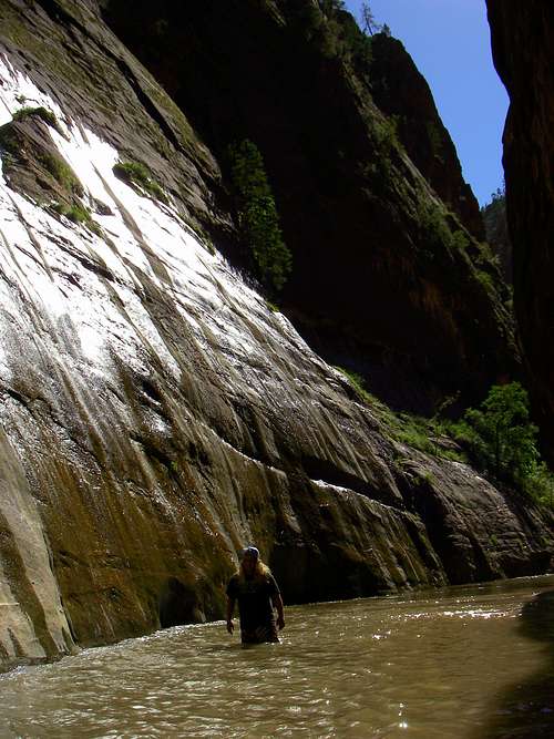 Hiking up the Narrows