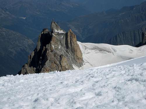 Aiguille du Midi from the slopes of Mont Blanc