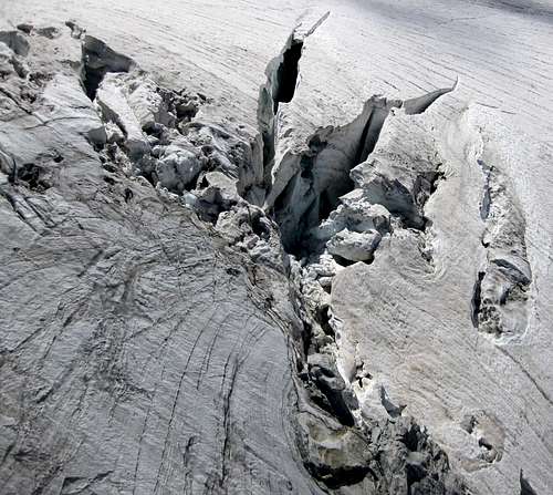 Crevasse on Glacier du Geant