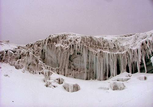 Cotopaxi icecles.