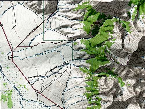 North Face of Mt Borah Approach Map
