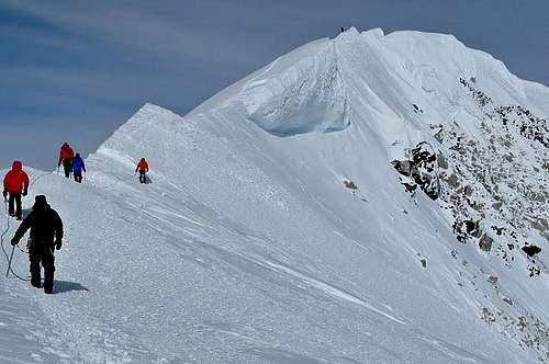 Guided Group on the Summit Ridge