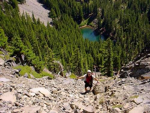 View down to summit lake from...