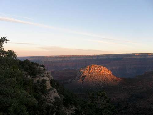 View of Mt. Huethawali at sunrise from the South Bass TH