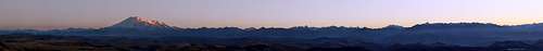 Elbrus Grandeur and Caucasus Infinity line in sunset...