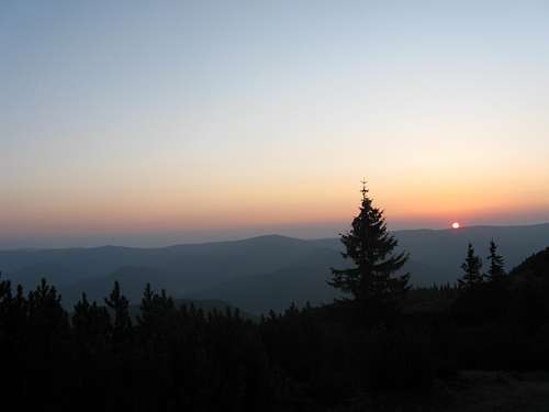 Sunrise in the Marmarosh Mountains
