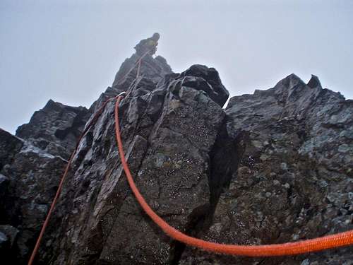 Twid heading up the Inaccessible Pinnacle