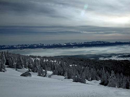 Winter scenery on Babia Gora