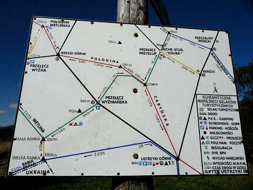 Map on the trail to Mount Mała Rawka