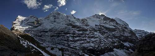 Huge panorama of Eiger, Monch and Jungfrau