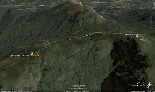 Info sat view. Cerro Verde - Luar Peak trail 2