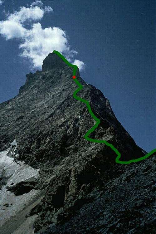 Climbing route of Hörnligrat