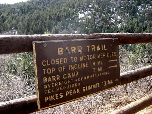 Barr Trail Sign