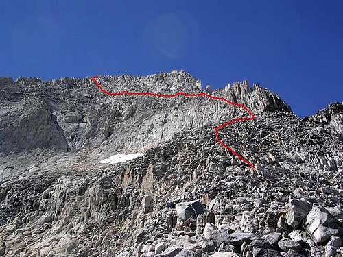  The NE Ridge/Face route from...