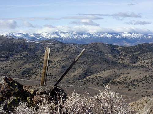 View to the Sierra Nevadas from the summit of Peak 7036