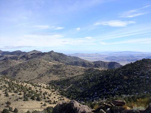 View of the Nevada desert beyond the Flowery Range