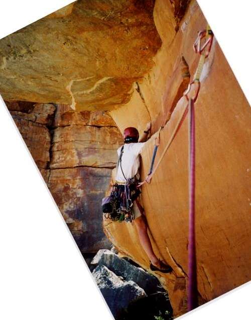 Hand traverse on pitch 4 of...