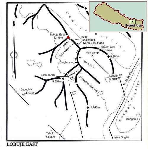 Overview map for Lobuche East