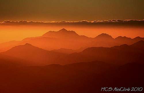 Atlas mountains at the sunset