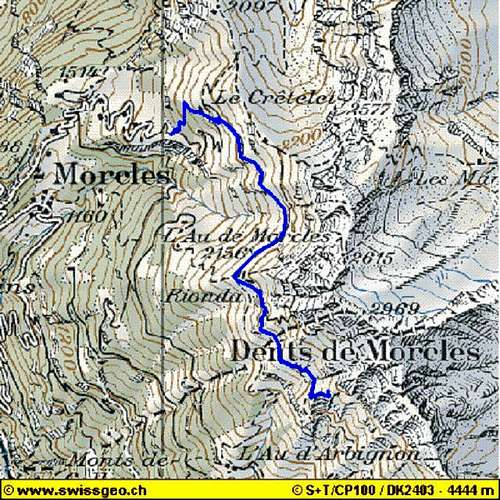 Dent de Morcles - Map with...