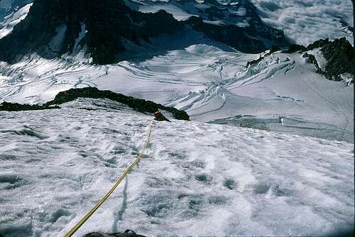 Steep going on the Ingraham Glacier