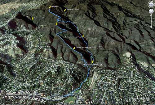 Temescal Ridge/Canyon Loop - Google Earth