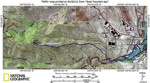 Goat Mountain, East Ridge Route Map