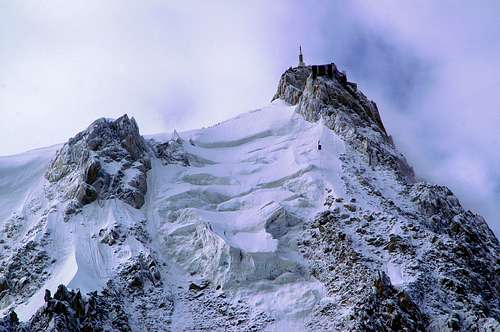 Aiguille du Midi N face upper section